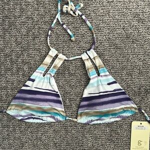 Tie Dye Cut-Out Halter Bikini Top by Guria Beachwear - Size M